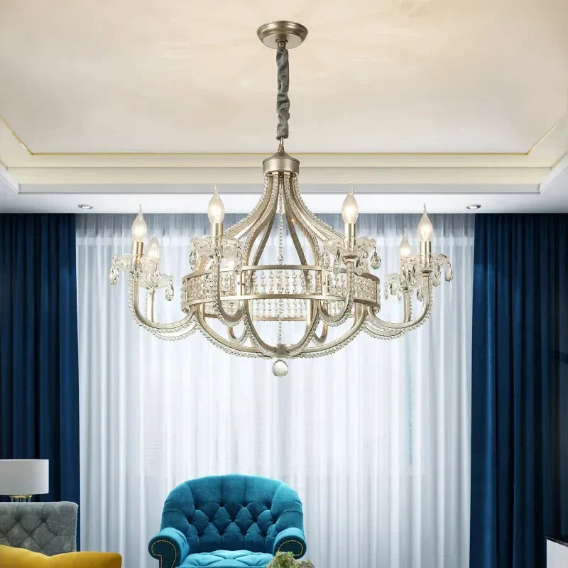 Afralia™ Crystal Chandelier: Elegant France Chrome Pendent Lamp for Living Room, Dining Room, Bedroom