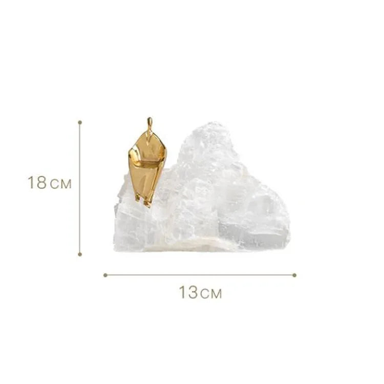 Afralia™ Golden Man Crystal Mountain Sculpture Home Decor Handcraft