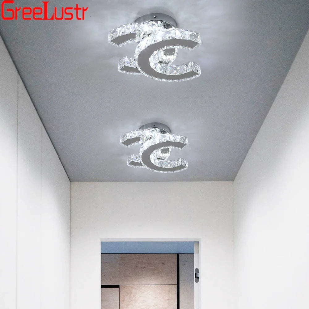Afralia™ Crystal LED Ceiling Lamps Modern Chandeliers for Home Room Decor