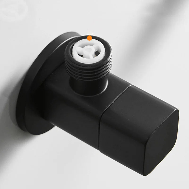 Afralia™ Matte Black Brass Triangle Valve for Water Control - Chrome Copper Sewer Tap Valve