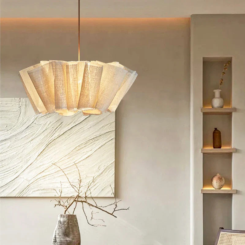 Afralia™ Nordic Vintage Fabric Chandelier Pendant Lights for Home Decor