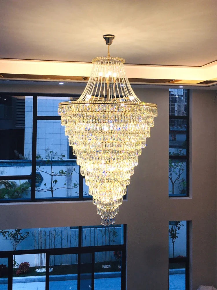 Afralia™ Crystal Luxury Chandelier for Hotel Lobby, Living Room, Villa Decor