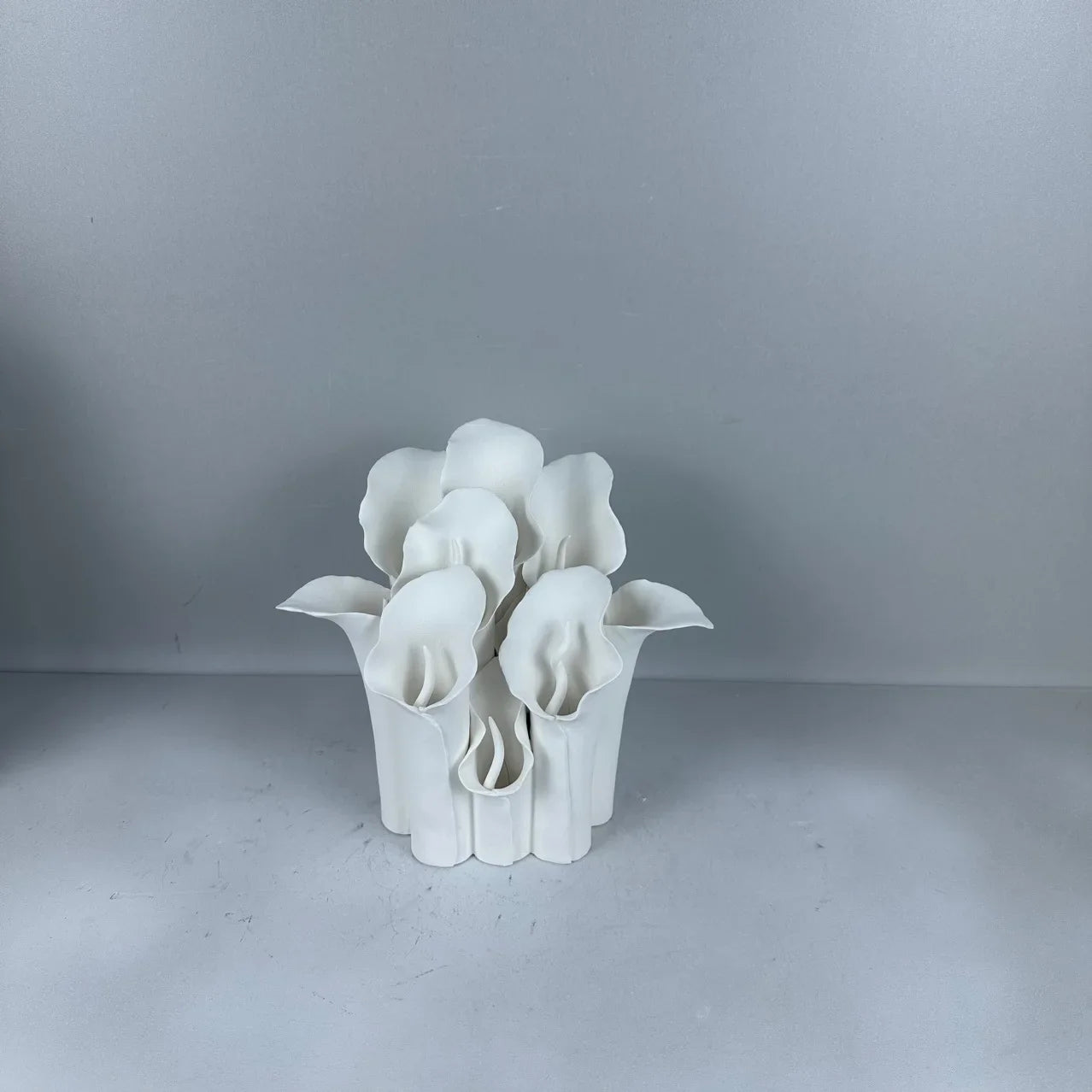 Afralia™ Pleated Petal Ceramic Flower Vase, Irregular Abstract Decor