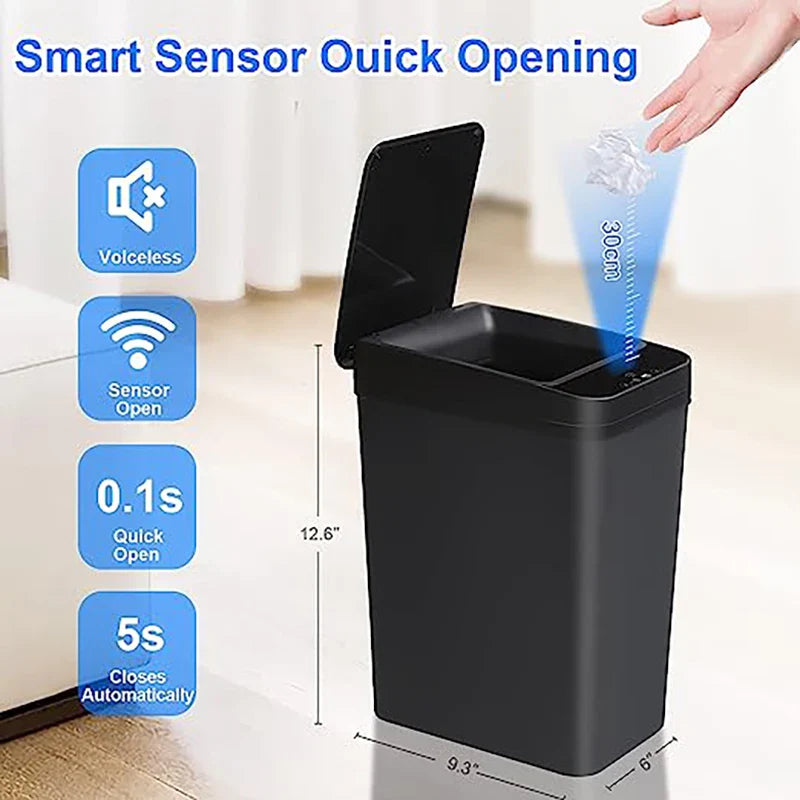 Afralia™ Smart Sensor Trash Can Waterproof for Bathroom Kitchen Living Room Recycling Bin