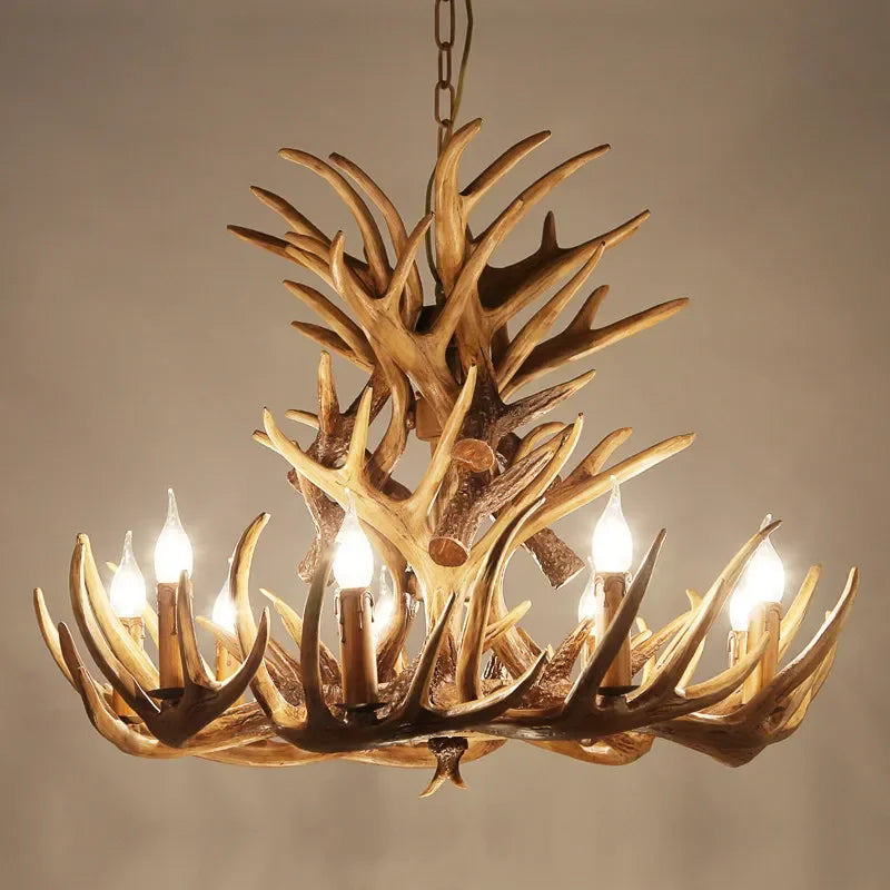 Afralia™ Antler Chandelier Ceiling Lamp Mid Century Modern Lighting