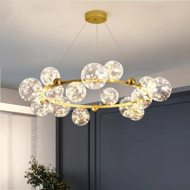 Afralia™ Modern Dimmable Metal Pendant Lights with Glass Globe for Dining Room & Bar