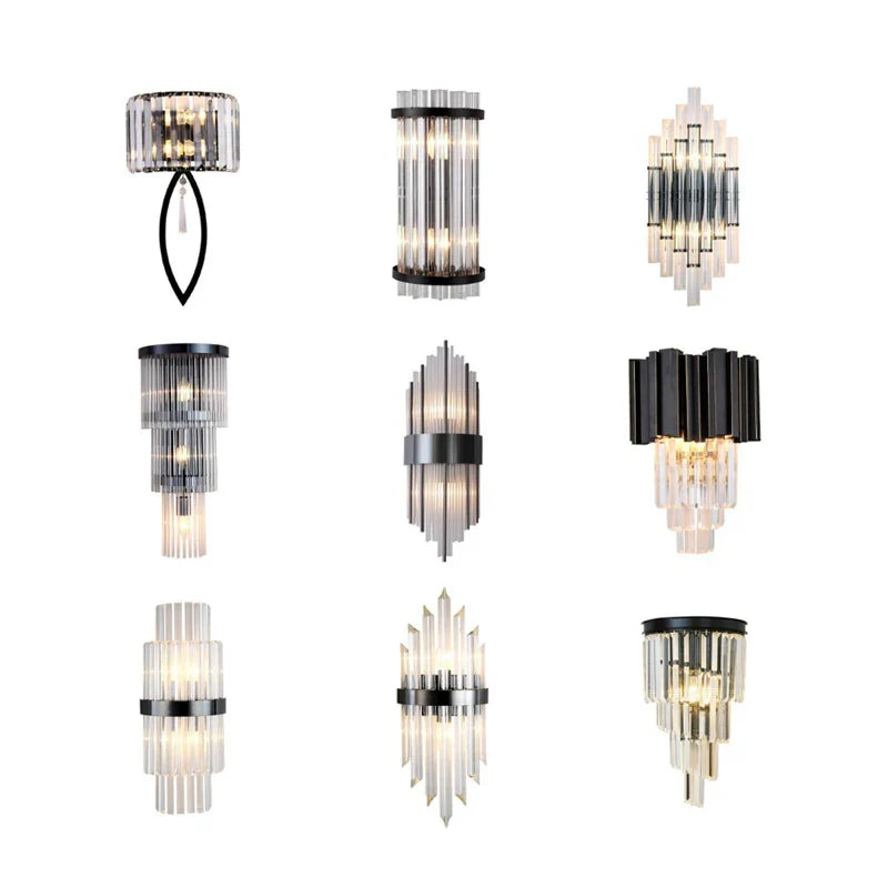 Afralia™ Crystal Wall Lamp: Modern Light Luxury for Living Room, Bedroom, and Corridor.