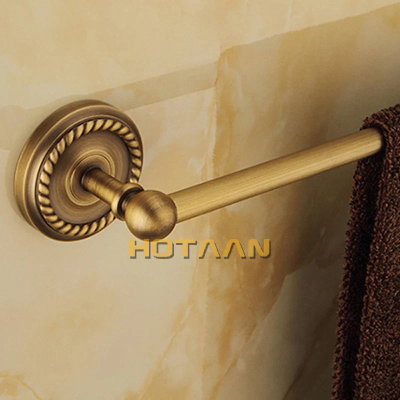 Afralia™ Brass Bathroom Set: Robe Hook, Paper Holder, Towel Bar, Towel Ring - 4 Piece Kit