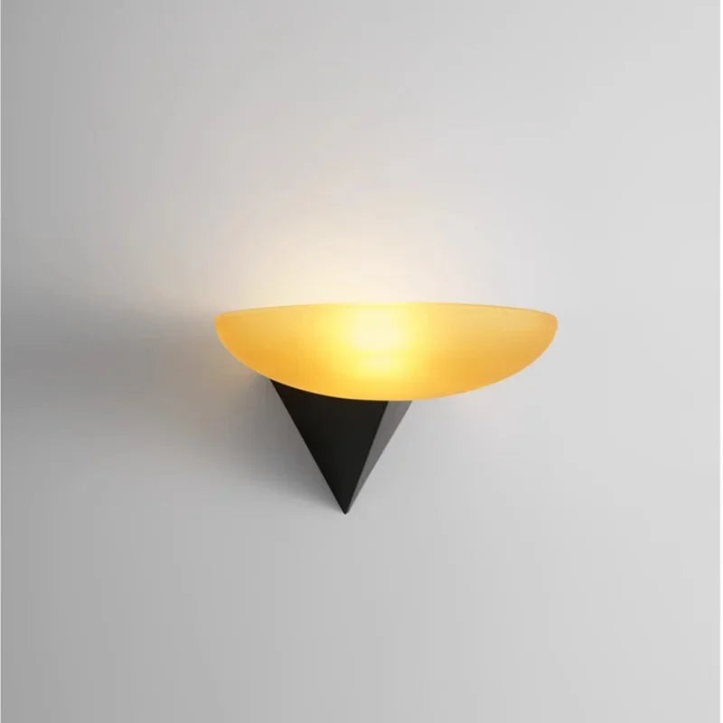 Afralia™ Modern Decor Glass Wall Lamp: Bauhaus Style Orange & White Lampshade
