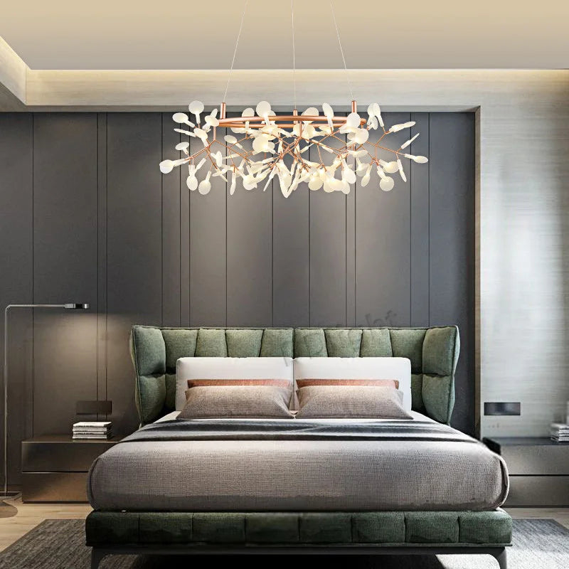 Afralia™ Firefly LED Chandelier: Modern Luxury Rings Pendant Lamp for Living Room & Kitchen
