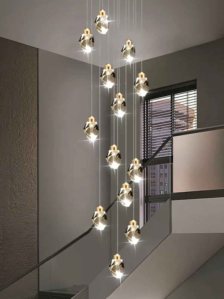 Afralia™ Nordic Crystal Chandelier | Living Room Villa Ceiling Light
