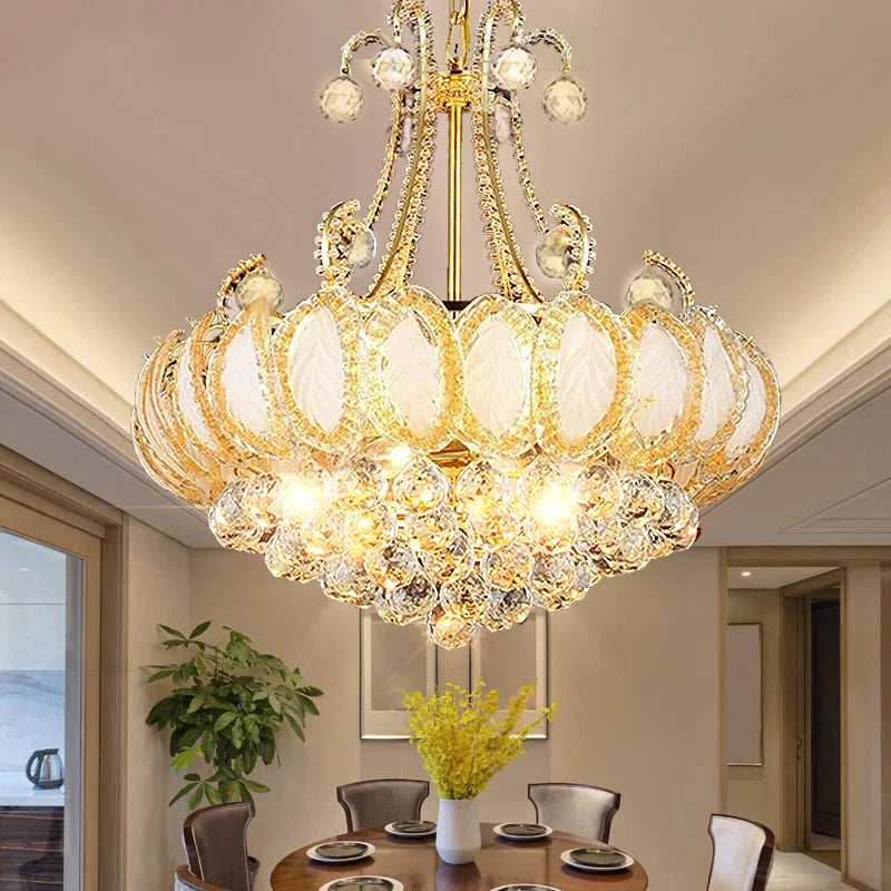 Afralia™ Crystal Chandelier LED Ceiling Lighting for Living Room Bedroom Kitchen Hallway