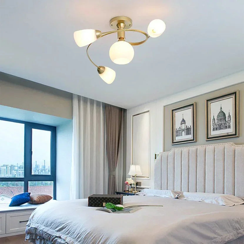 Afralia™ Glass Ball LED Chandeliers for Room Pendant Lights