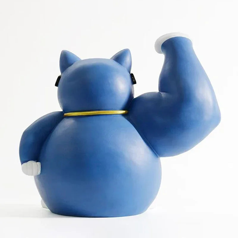 Afralia™ Lucky Cat Remote Control Organizer Resin Figurine Modern Home Decor