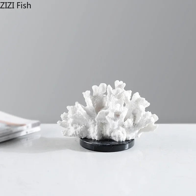 Afralia™ Coral Resin Sculpture: Modern Desk Decor & Artwork Crafted Landscape Ornaments