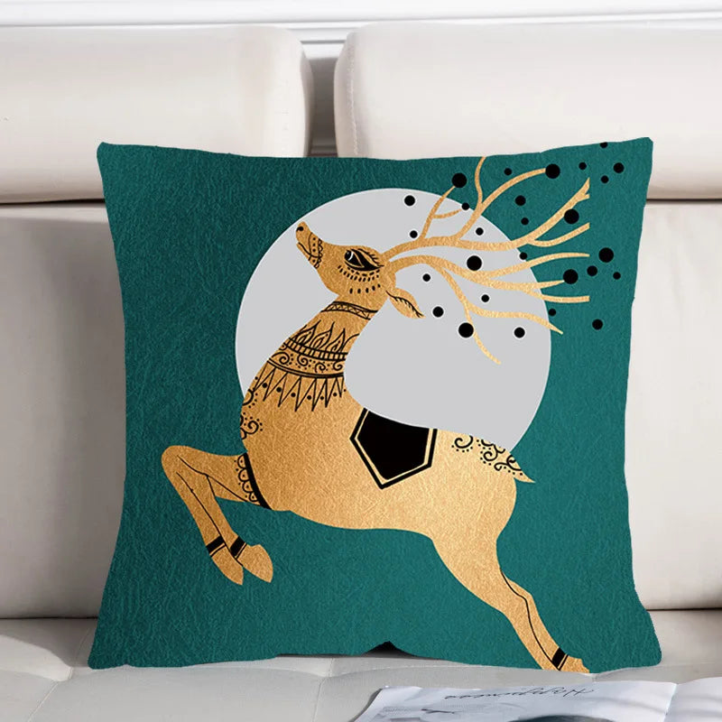 Afralia™ Nordic Deer Butterfly Geometric Pillow Cover for Modern Living Room Decor