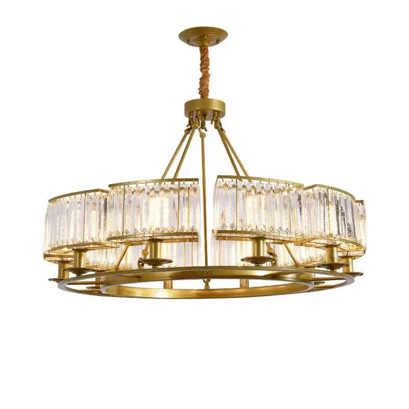 Afralia™ Copper Crystal Chandelier: Modern LED Ceiling Light for Home Deco & Ambiance, Living, Dining, Bedroom