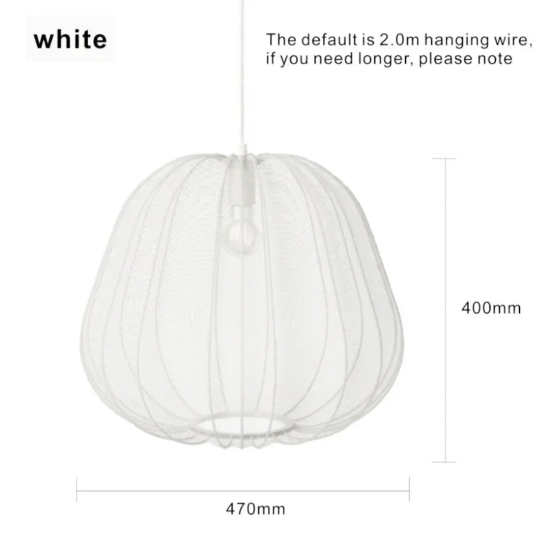 Afralia™ Wabi Sabi Lantern Pendant Lamp Fabric Hanging Light Living Room Chandelier