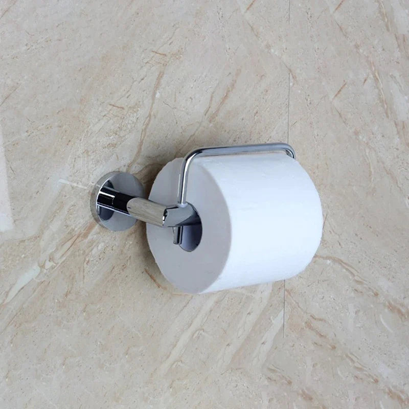Afralia™ Euro Silver Chrome Toilet Paper Holder Solid Brass Bathroom Accessories