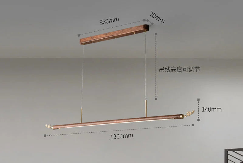 Afralia™ Classic Chinese Solid Wood Pendant Lights Copper Teahouse Bar Retro Lamps