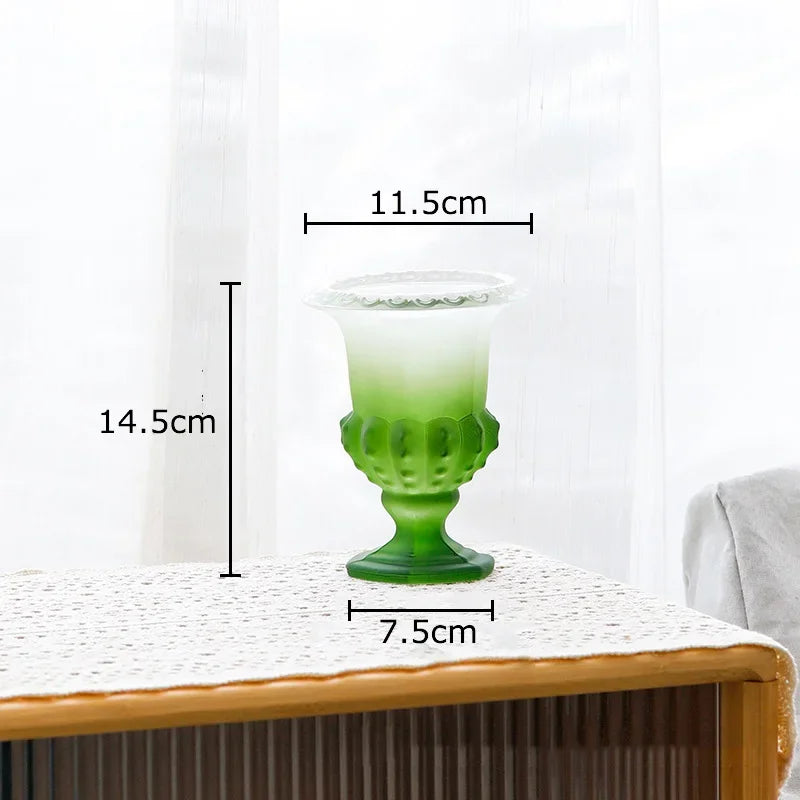 Afralia™ Matte Glass Goblet Vase for Hydroponics Flowers Desk Decor