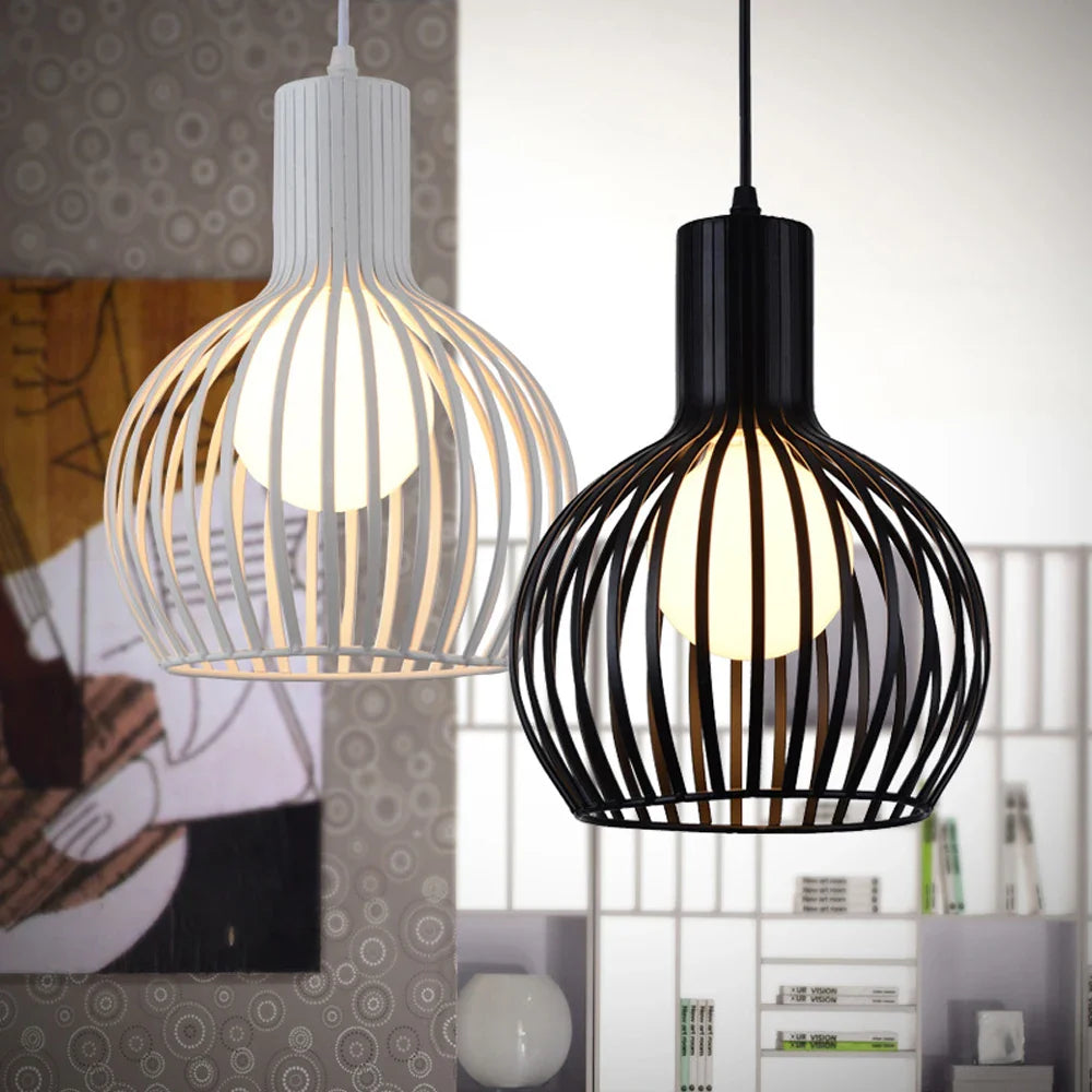 Afralia™ Industrial Cage LED Pendant Light for Modern Vintage Chandelier in Living Room