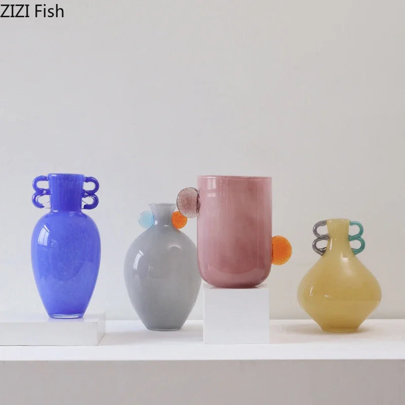 Afralia™ Glass Vase: Candy Color Modern Design for Floral Arrangement and Desk Decoration