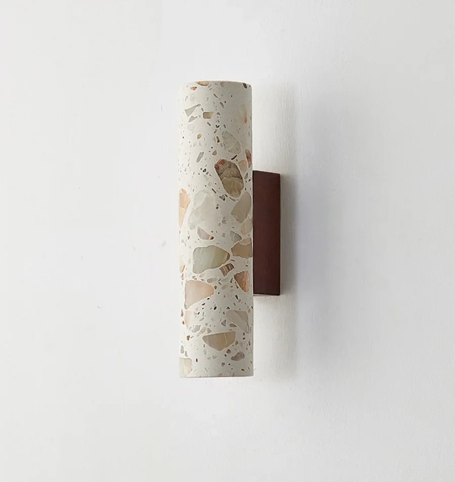 Afralia™ LED Wall Lights for Dining Room Stair Bedroom Stone Terrazzo Wood - Wabi Sabi Aesthetic