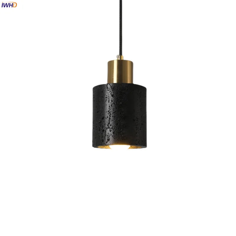 Afralia™ Black Travertine LED Pendant Lamps: Nordic Modern Home Decoration Interior Hanging Light