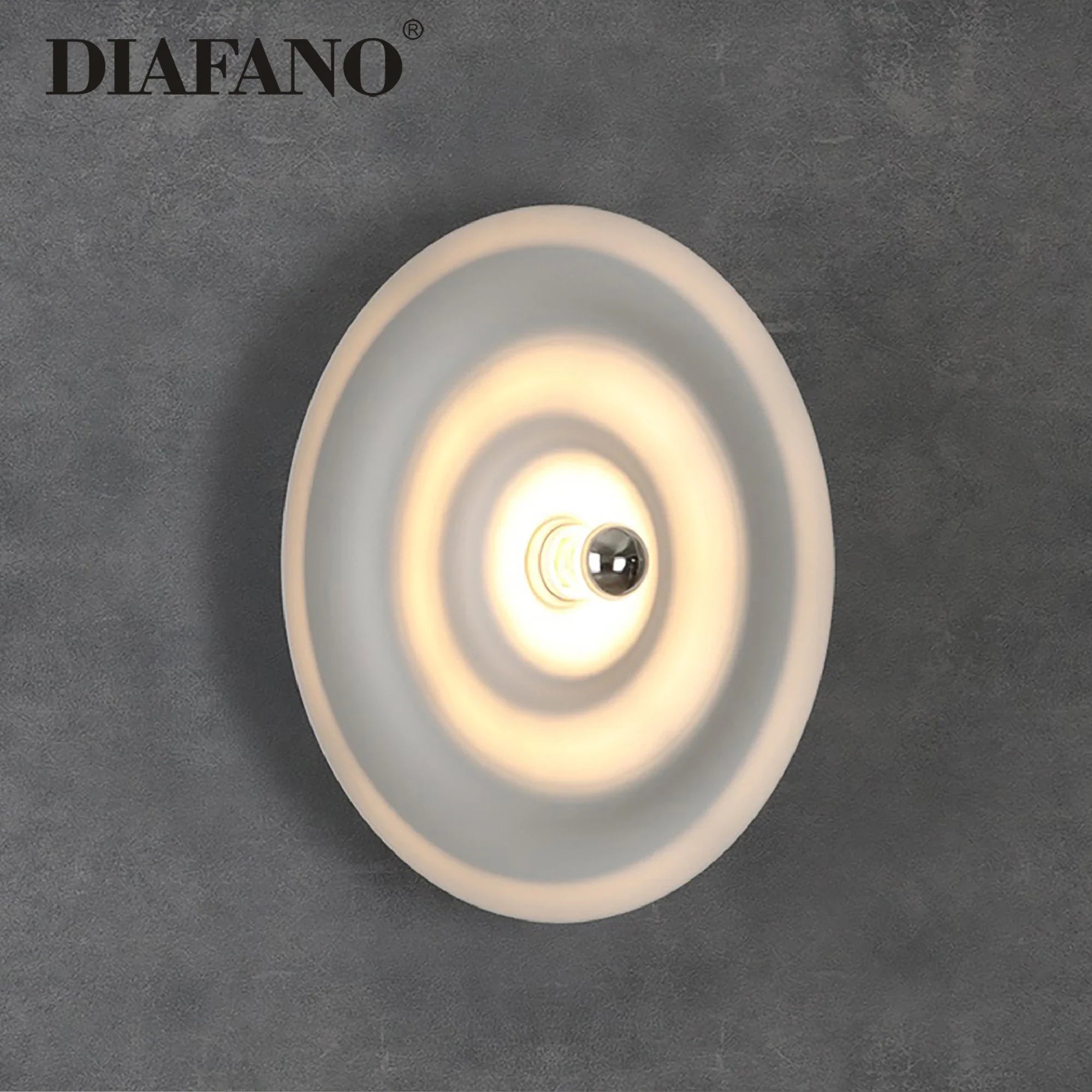 Afralia™ Round Water Ripple Wall Sconce for Bedroom, Living Room, or Cafe