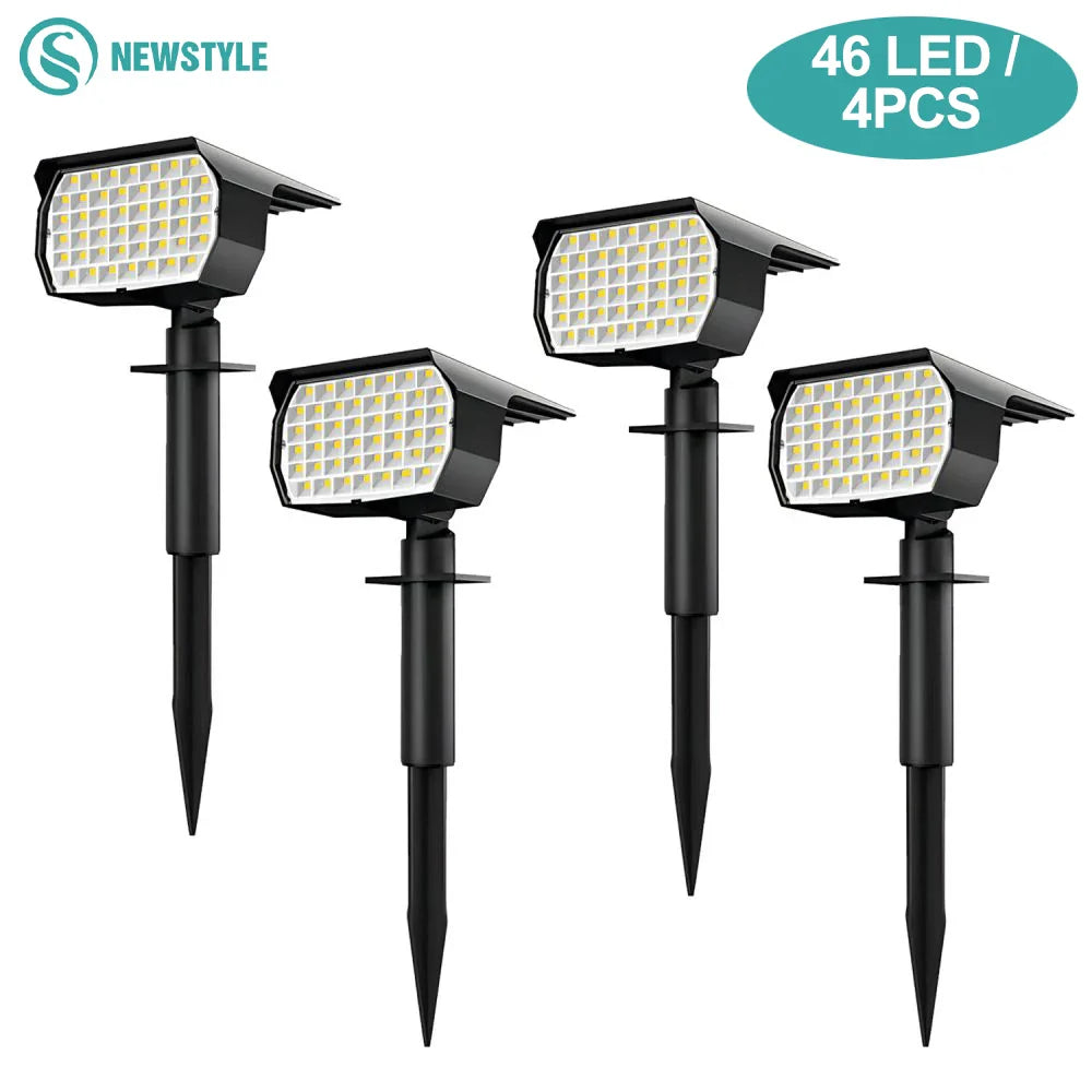 Afralia™ Solar LED Outdoor Spotlights 3 Modes Waterproof for Garden Walkway