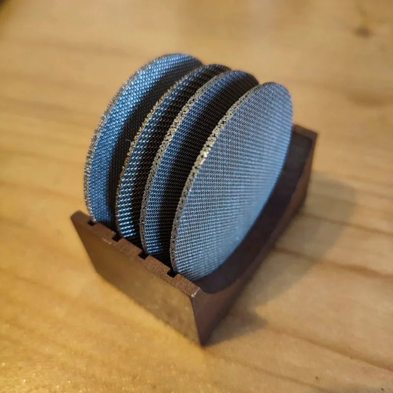 Afralia™ Espresso Puck Screen Stand, Walnut Holder for 51/53/58mm Portafilter Puck Screen