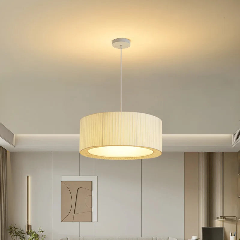Afralia™ Nordic Pendant Chandelier, White Fabric Shade, Kitchen Bedroom Living Room Restaurant Art Light