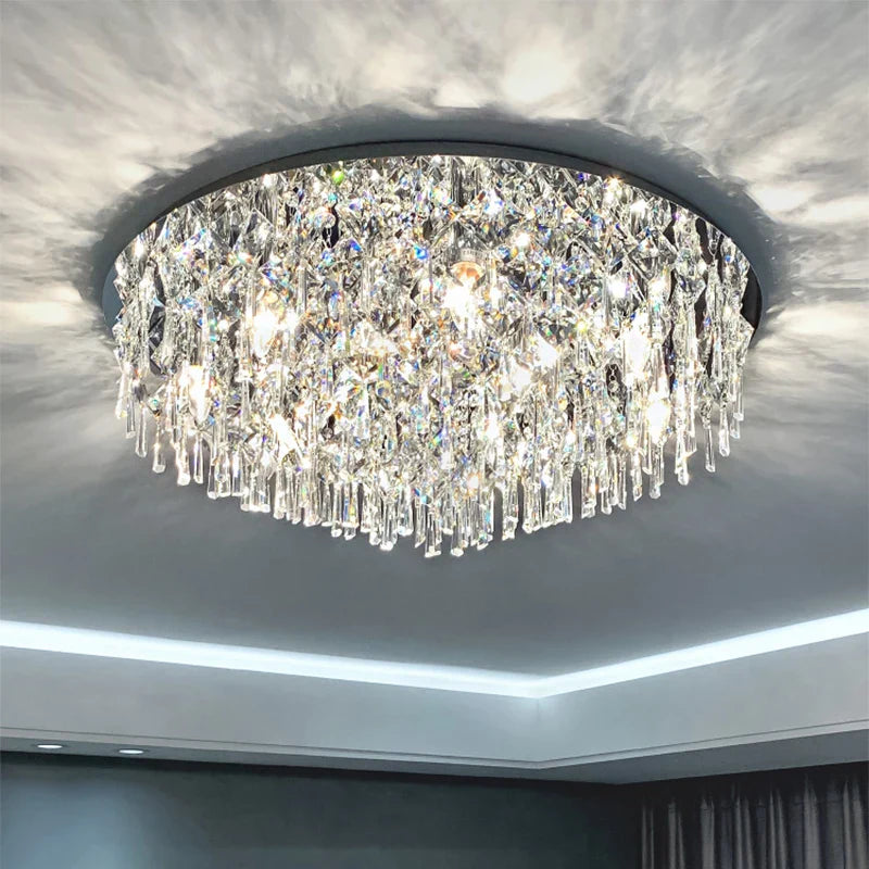Afralia™ Crystal Light: Modern Luxury Living Room Bedroom Dining Room Ceiling Light