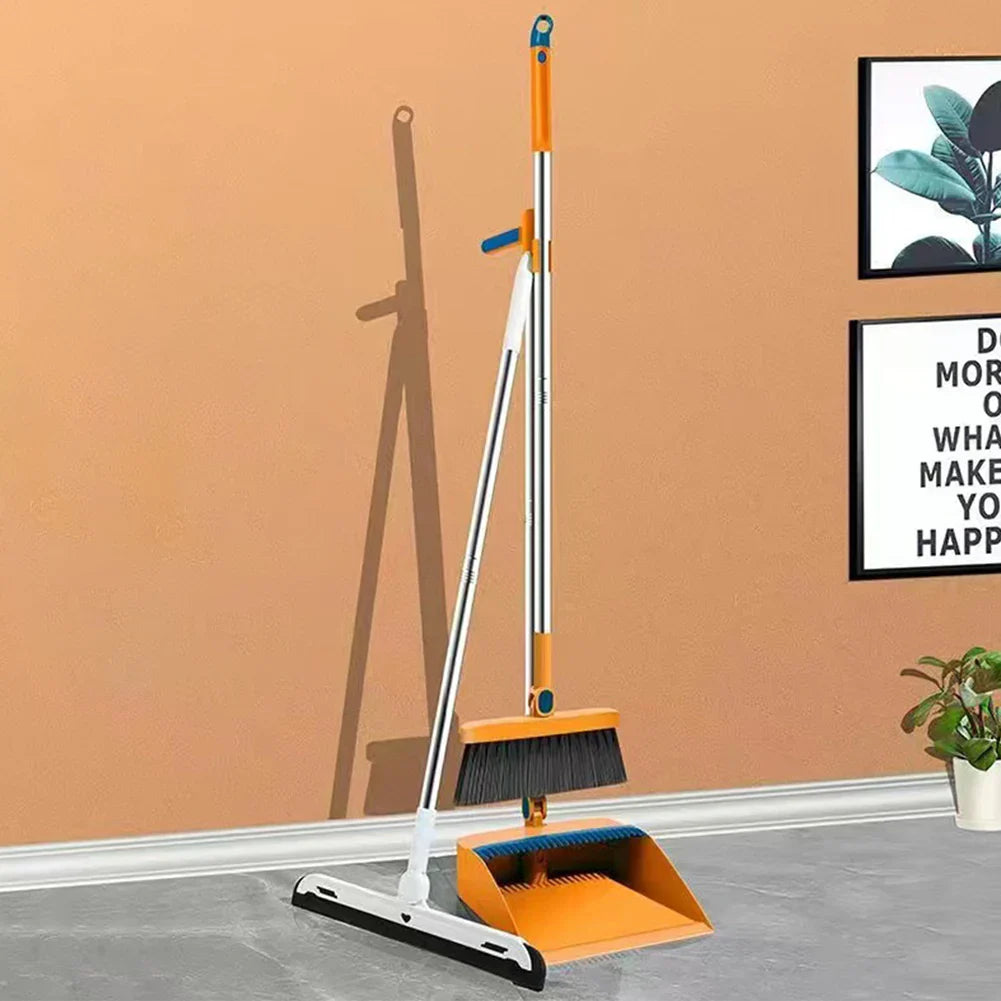 Afralia™ Household Broom Scoop Set: Folding Dustpan, Broom & Shovel, Water Wiper, Pet Hair Grabber