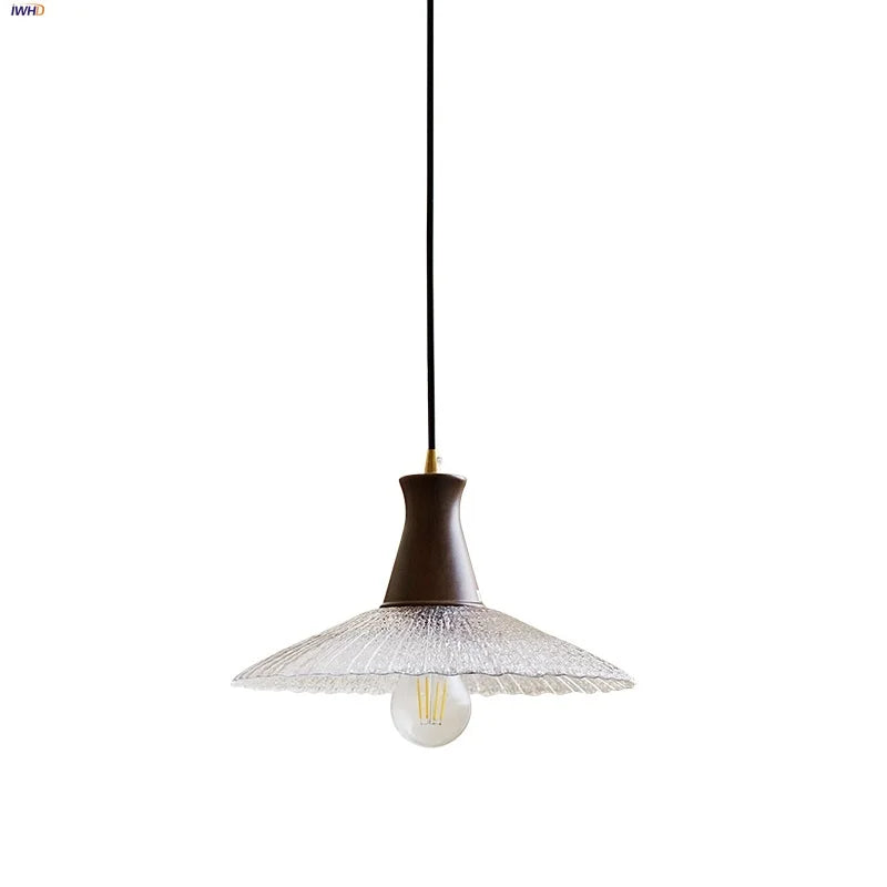 Afralia™ Glass & Wood LED Pendant Lights for Home Decor & Restaurant Lighting