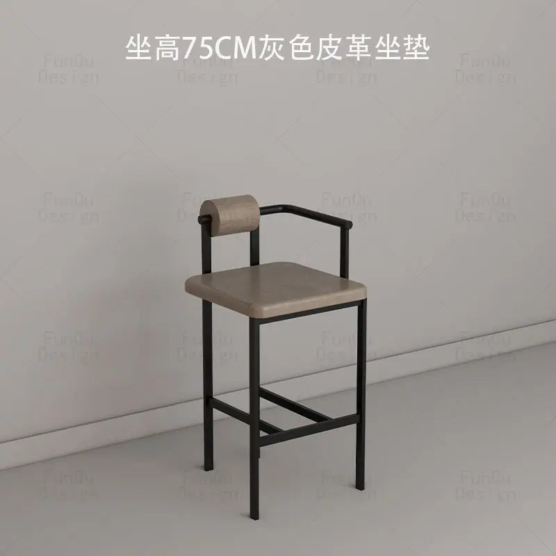 Afralia™ Industrial Style Bar Chair: High Stool for Home & Front Desk, Nordic Design