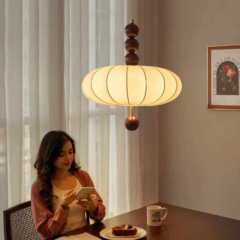 Afralia™ Retro Silk Pendant Light for Home Decor and Dining Room Lighting