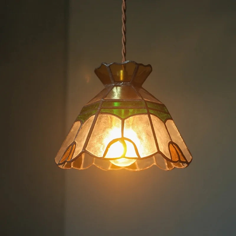 Afralia™ Vintage Tiffany Style Glass LED Pendant Lampshade for Home and Hospitality Decor