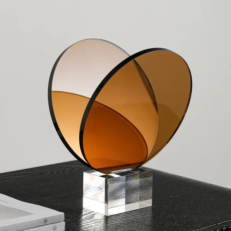 Afralia™ Acrylic Crystal Bookshelf Magazine Rack Geometric Circular Ornaments Amber Figurines