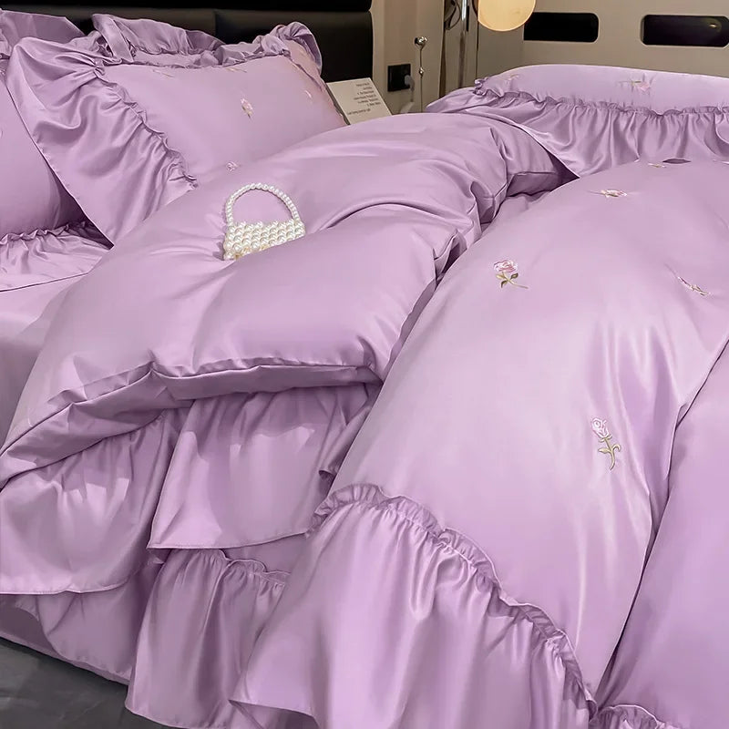 Afralia™ Lace Embroidered Cooling Comforter Cover Set - Silky Cozy Bedding Sets