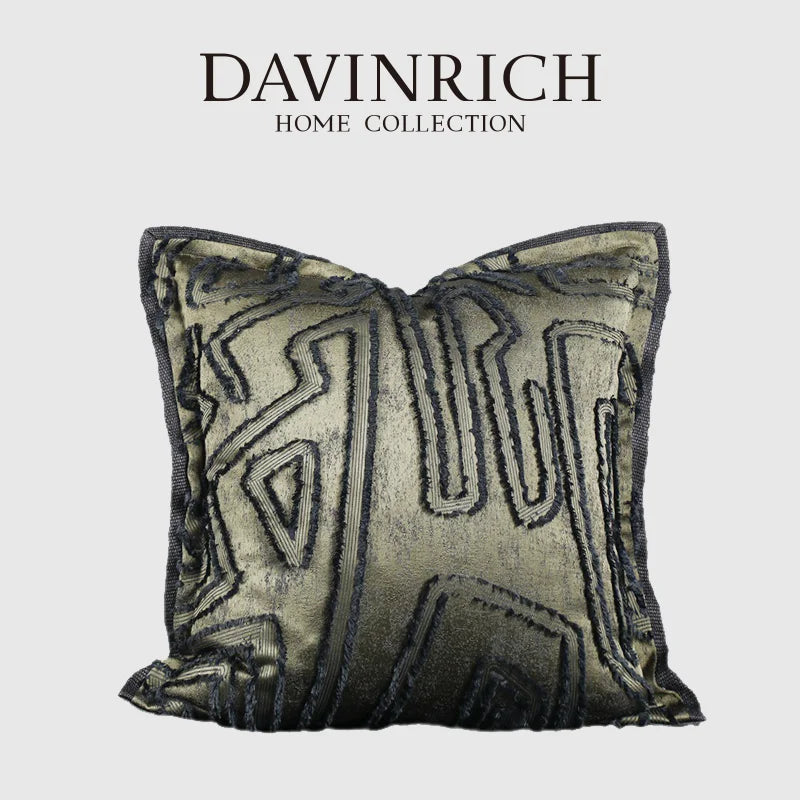 Afralia™ Modern Maze Luxury Throw Pillow Cover Geometric Accent 45x45cm French Decor