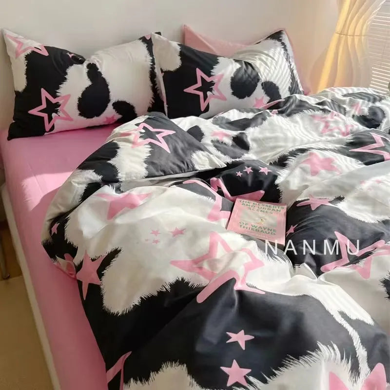 Afralia Checkerboard Pattern Duvet Cover Set - Stylish and Cozy Bedding Kit for Bedroom