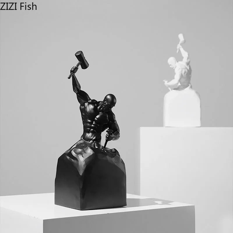 Afralia™ Abstract Art Character Statue Resin Sculpture Desk Ornament