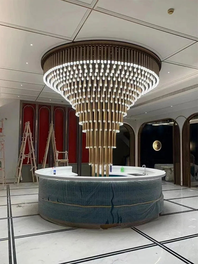 Afralia™ LED Chandelier: Custom Hotel Lobby Lighting Solution