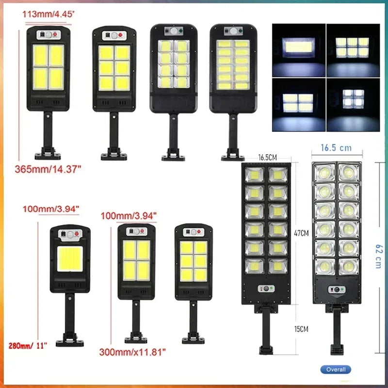 Afralia™ Solar Motion Sensor Street Lights with Remote Control and 3 Light Modes