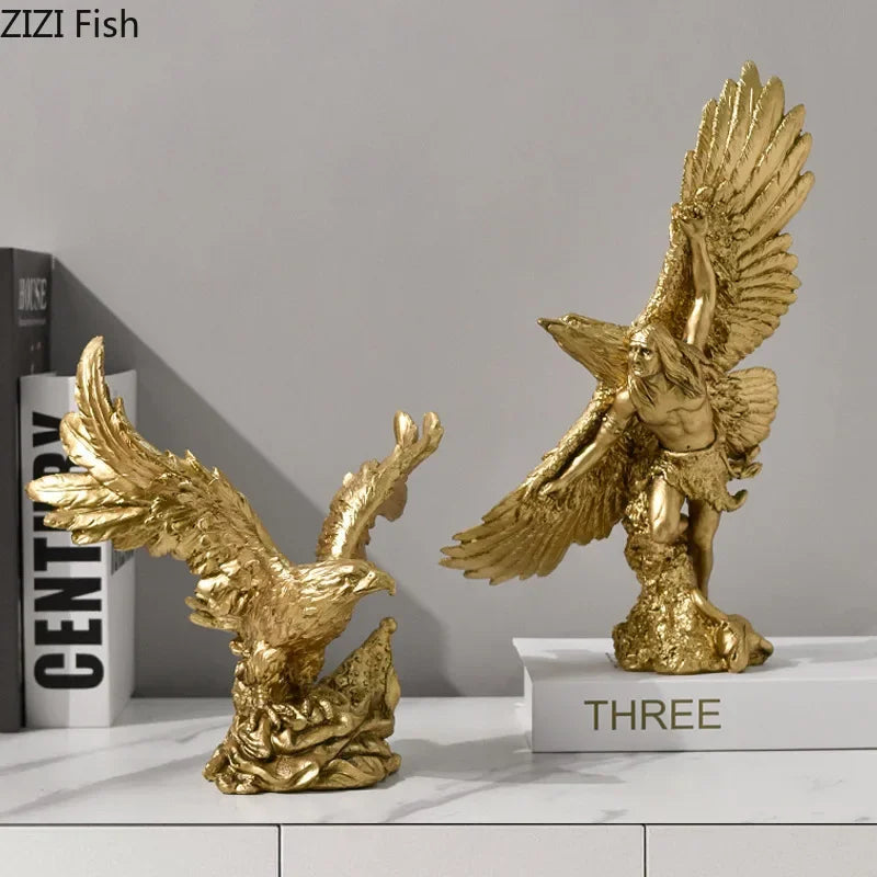 Afralia™ Flying Eagle Resin Desk Decoration - Creative Sculpture for Room Aesthetic