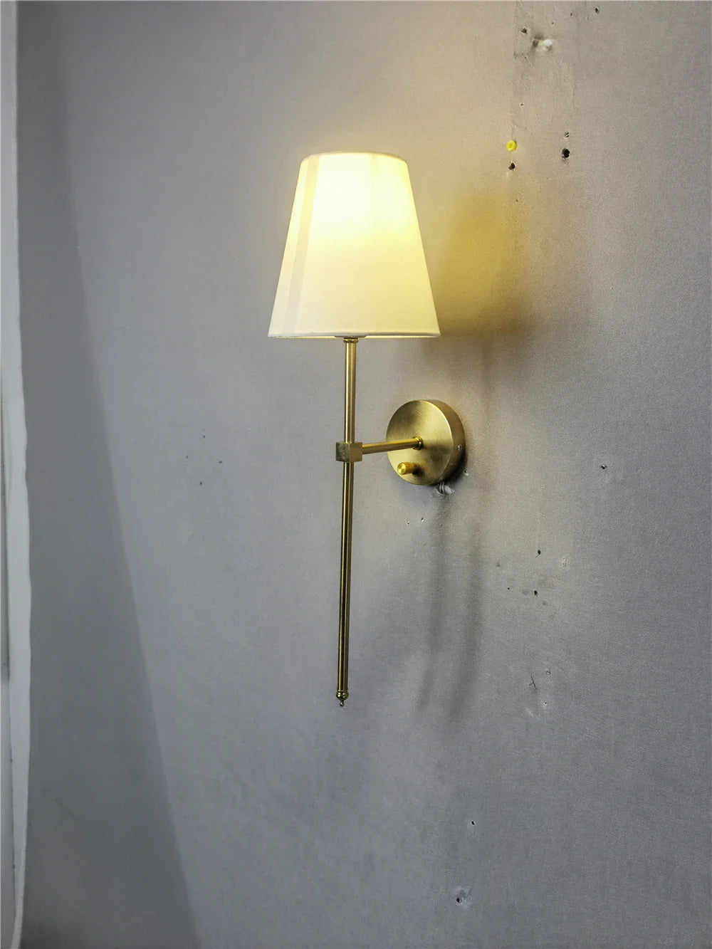 Afralia™ Gold Cloth Lampshade Wall Sconce for Bedroom Living Room Lighting
