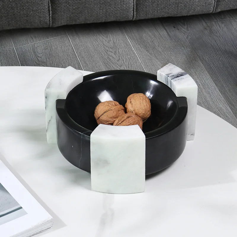 Afralia™ Marble Reception Tray: Luxury Fruit Bowl for Kitchen and Coffee Table Decor