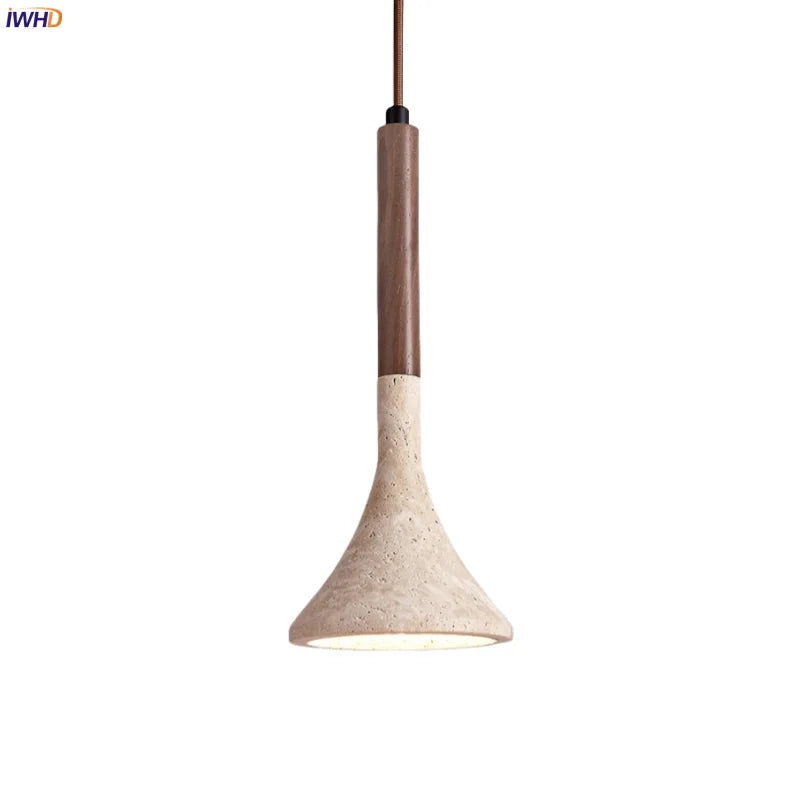 Afralia™ LED Pendant Light Yellow Travertine Modern Hanging Lampara